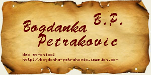 Bogdanka Petraković vizit kartica
